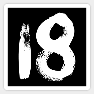 Number 18 Sticker